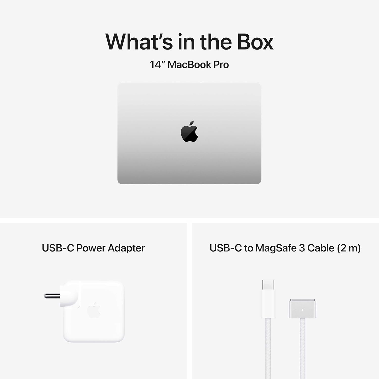 MacBook Pro M5 box contents with charger and MagSafe cable